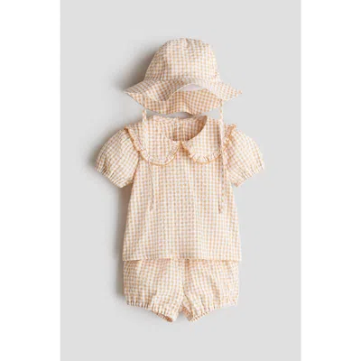 H&m Babies'  3-piece Cotton Set In Pink