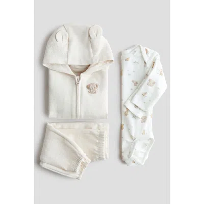 H&m Babies'  3-piece Cotton Set In White