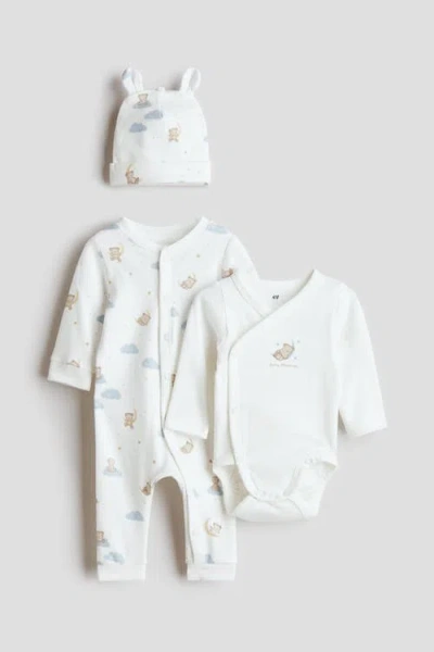 H&m Babies'  3-piece Cotton Set In Multi