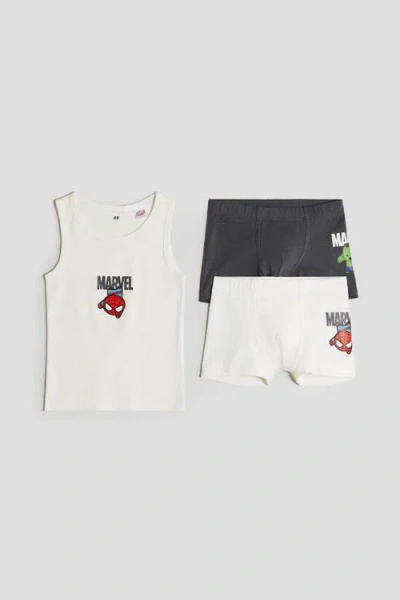 H&m Kids'  3-piece Cotton Underwear Set In Red