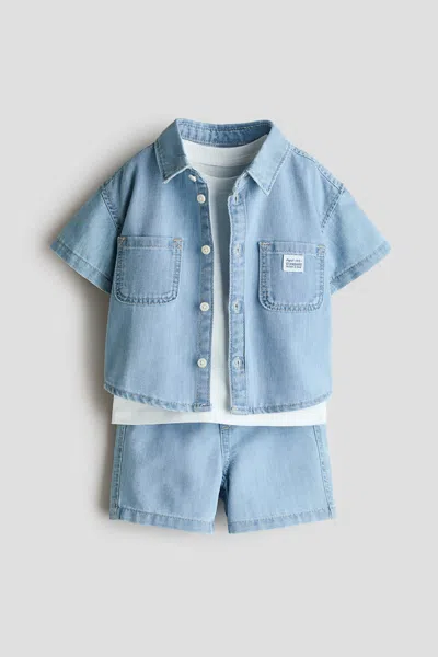 H&m Kids' 3-piece Denim Set In Blue