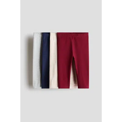 H&m Babies'  4-pack Cotton Jersey Leggings In Multi