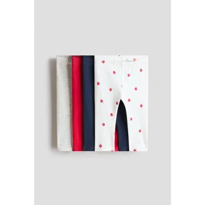 H&m Babies'  4-pack Cotton Jersey Leggings In Multi
