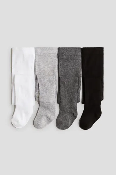 H&m Babies' 4-pack Fine-knit Tights In Multi