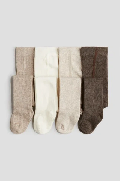 H&m Babies'  4-pack Fine-knit Tights In Multi