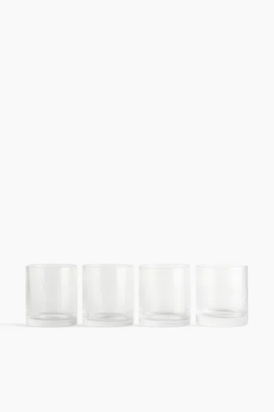 H&m 4-pack Fluted Tumblers In Transparent