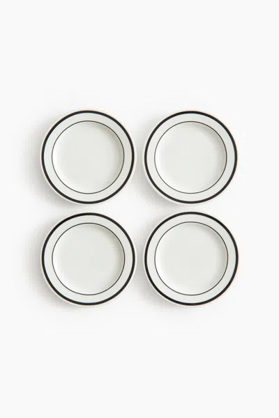 H&m 4-pack Porcelain Side Plates In White