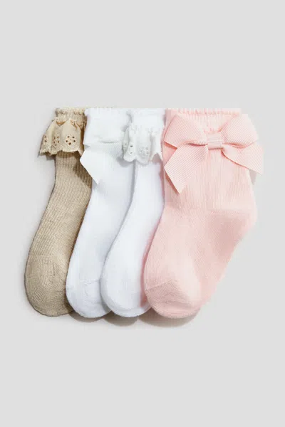 H&m Babies' 4-pack Socks In Pink