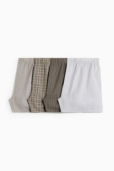 H&m 4-pack Woven Boxer Shorts In Multi
