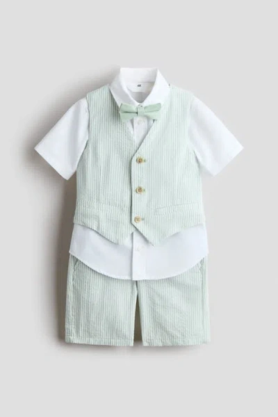 H&m Kids'  4-piece Dressy Set In Green
