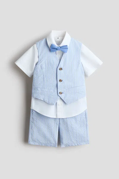 H&m Kids' 4-piece Dressy Set In Blue