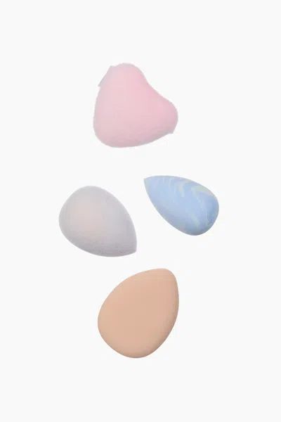 H&m 4-piece Makeup Sponge Set In Light Pink/light Blue/green