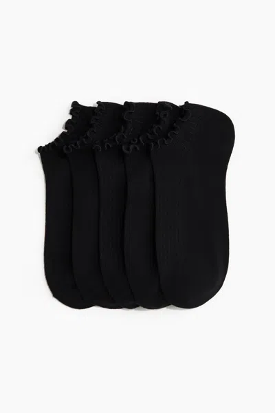 H&m 5-pack Ankle Socks In Black