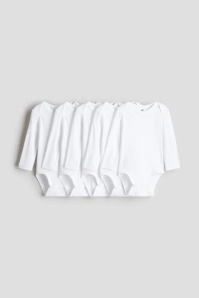 H&m Babies' 5-pack Bodysuits In White