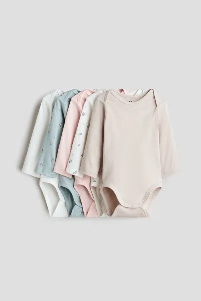 H&m Babies' 5-pack Bodysuits With Lap Shoulders In Multi