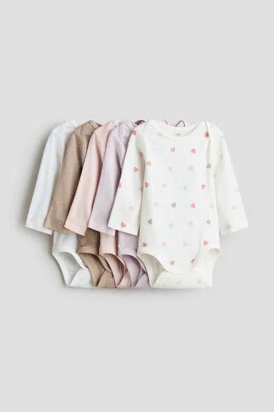 H&m Babies' 5-pack Bodysuits With Lap Shoulders In Multi