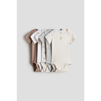 H&m Babies'  5-pack Cotton Bodysuits In Multi