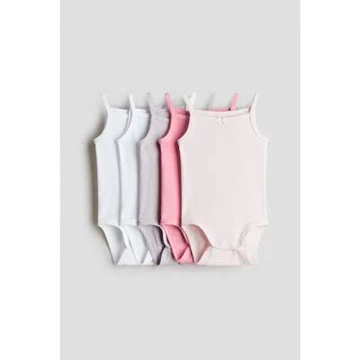H&m Babies'  5-pack Cotton Bodysuits In Gray