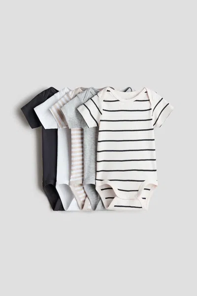 H&m Babies' 5-pack Cotton Bodysuits In Multi