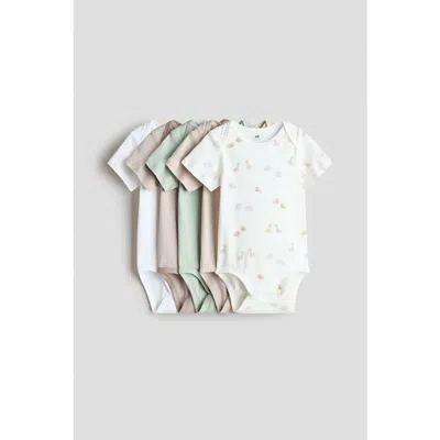 H&m Babies'  5-pack Cotton Bodysuits In Multi