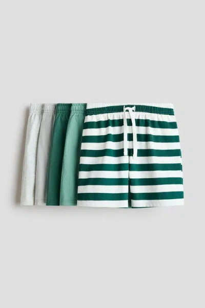 H&m Kids'  5-pack Cotton Jersey Shorts In Green