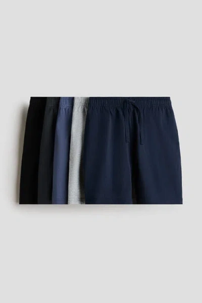 H&m Kids'  5-pack Cotton Jersey Shorts In Blue