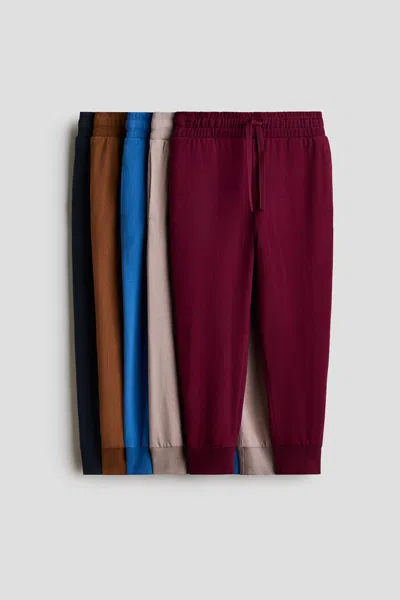 H&m Kids' 5-pack Cotton Joggers In Multi