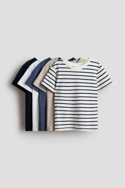 H&m Kids'  5-pack Cotton T-shirts In Multi
