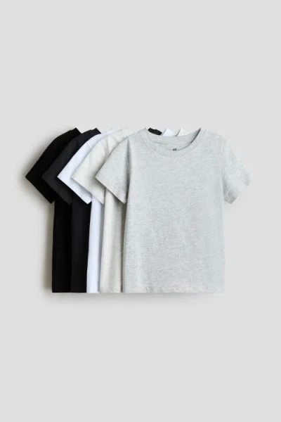 H&m Kids'  5-pack Cotton T-shirts In White
