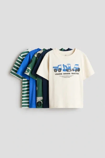 H&m Kids'  5-pack Cotton T-shirts In Multi