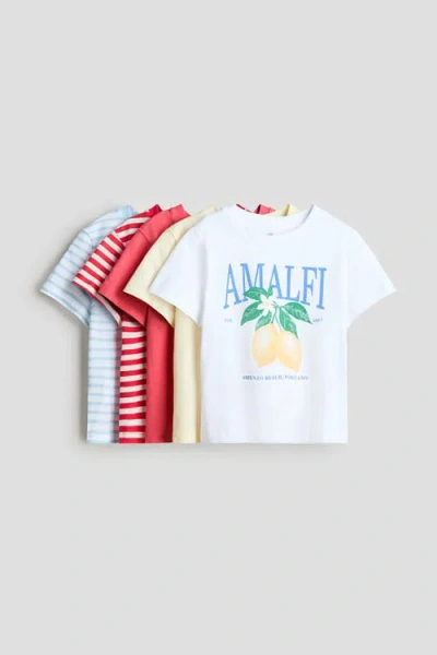 H&m Kids'  5-pack Cotton T-shirts In Animal Print