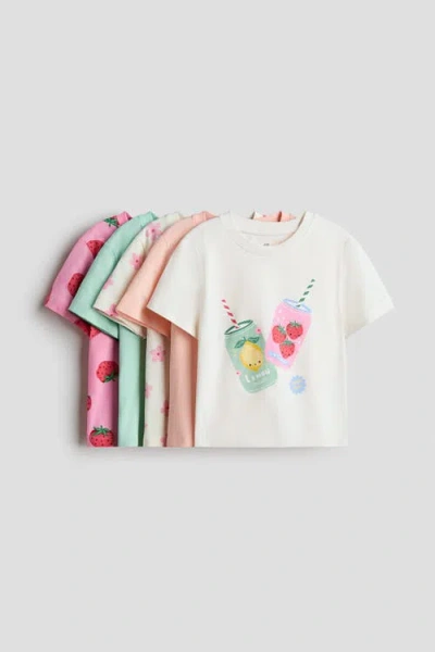 H&m Kids'  5-pack Cotton T-shirts In Multi
