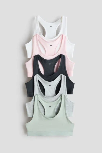 H&m Kids'  5-pack Crop Tops In Multi