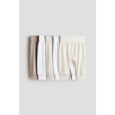 H&m Babies'  5-pack Foldover-waist Pants In Multi