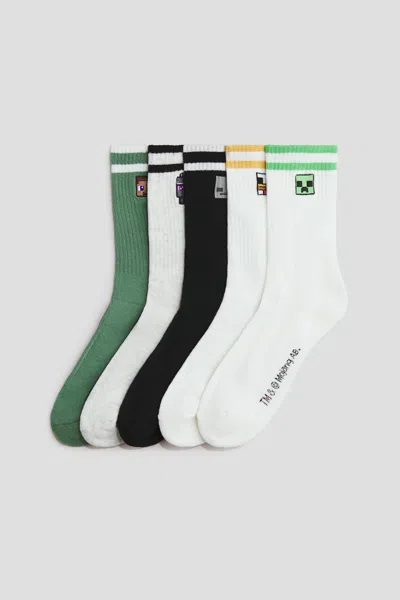 H&m Kids' 5-pack Intarsia-motif Socks In Multi