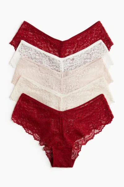 H&m 5-pack Lace Hipster Briefs In Multi