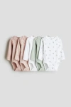 H&m Babies'  5-pack Long-sleeved Bodysuits In Multi
