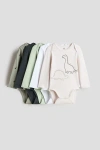 H&m Babies'  5-pack Long-sleeved Bodysuits In Multi