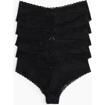 H&m 5-pack Microfiber Hipster Briefs In Black