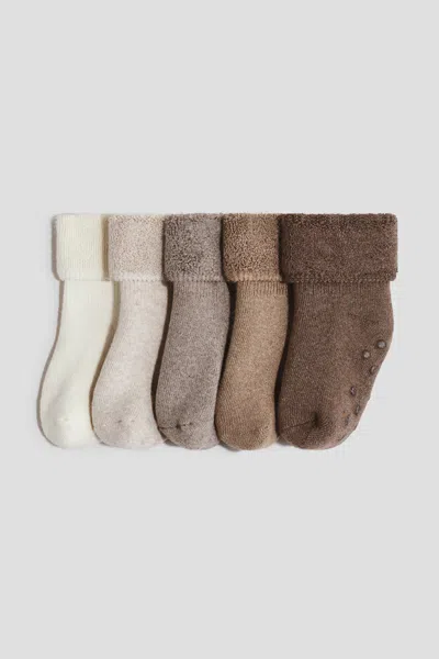 H&m Babies' 5-pack Non-slip Terry Socks In Multi