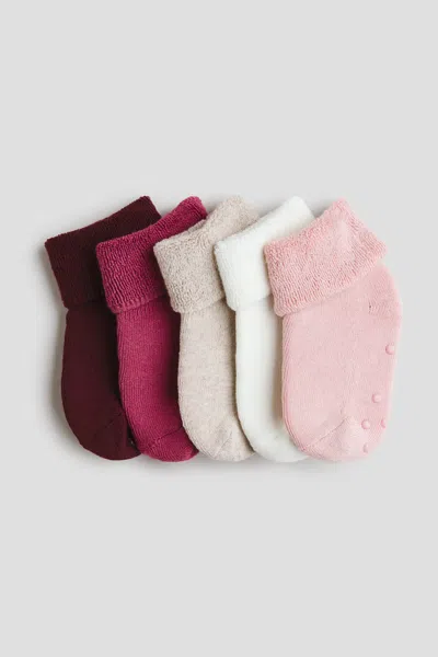 H&m Babies' 5-pack Non-slip Terry Socks In Multi