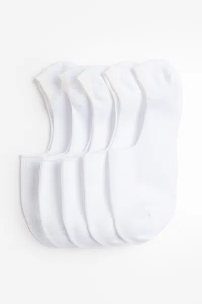H&m 5-pack No-show Sports Socks With Drymove In White