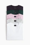 H&m 5-pack Regular Fit T-shirts In Blue
