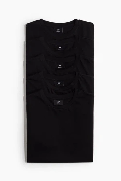 H&m 5-pack Regular Fit T-shirts In Multi