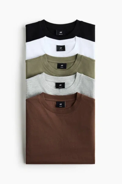 H&m 5-pack Regular Fit T-shirts In Multi