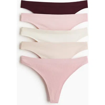 H&m 5-pack Seamless Thong Briefs In Multi