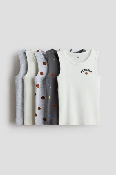 H&m Kids'  5-pack Vest Tops In Multi