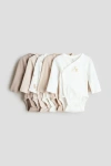 H&m Babies'  5-pack Wrapover Bodysuits In Multi