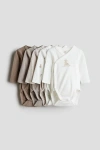 H&m 5-pack Wrapover Bodysuits In Multi