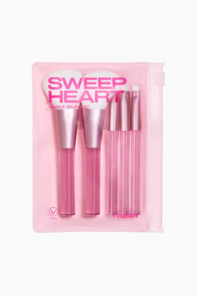 H&m 5-piece Makeup Brush Set In Light Pink